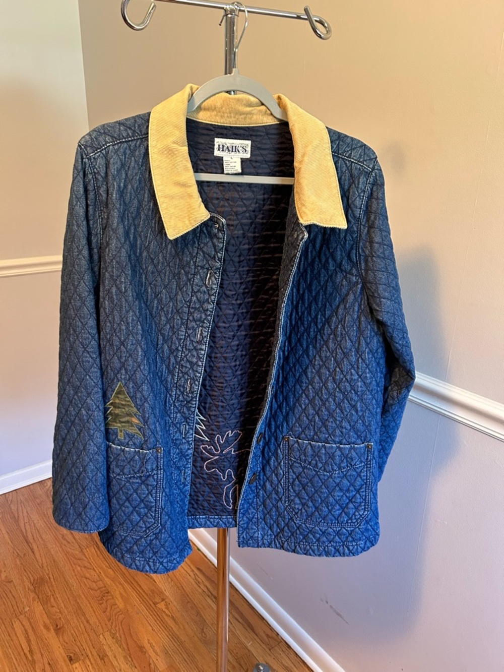 Haik’s Quilted Denim Jacket Vintage 90s - Picture 2 of 5